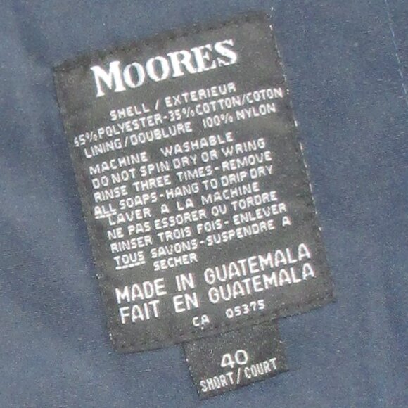 Men's Moores Blue Trench Coat size 40 Short - Picture 6 of 9